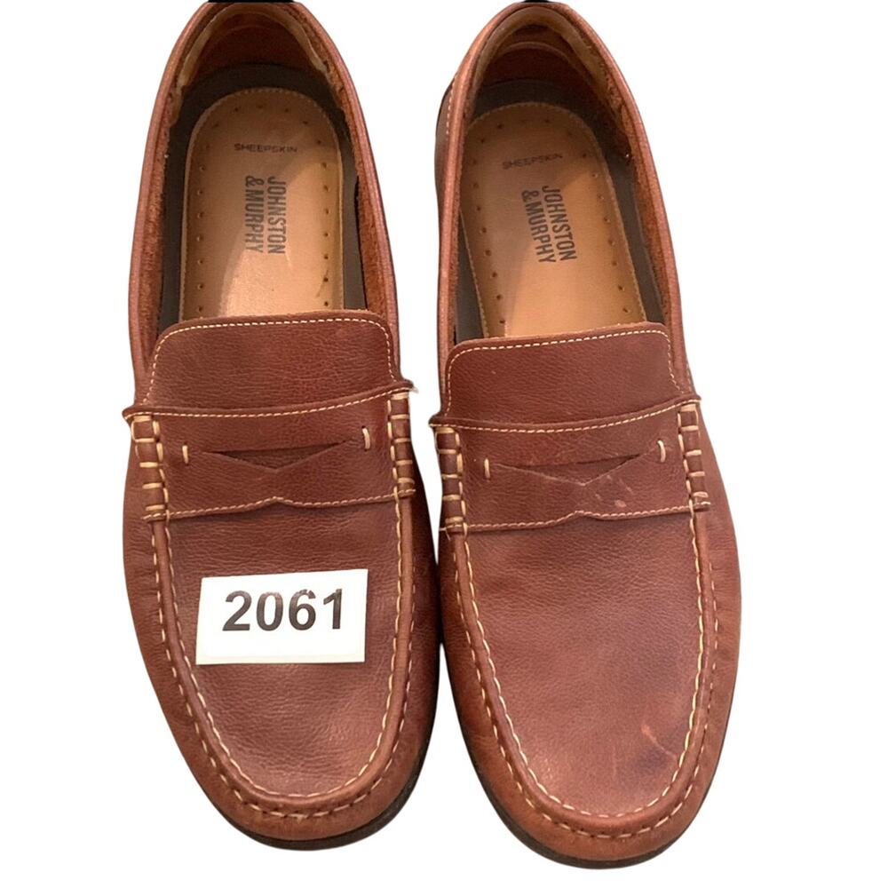 Johnston & Murphy Mens Shoes Size 11 Brown Leather Penny Loafers Classic Casual - Picture 14 of 14